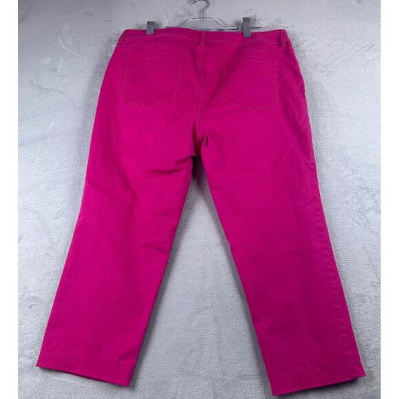 Chico's Cropped Ankle Jeans Womens Size 3 High Rise Five Design Pockets Pink - Picture 2 of 12